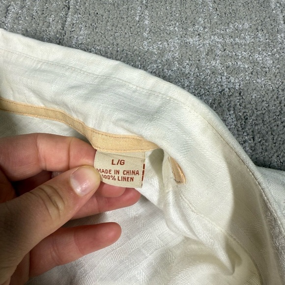 Tommy Bahama 100% Linen Button Down Short Sleeve Mens Beachie Shirt Size Large - Picture 4 of 9